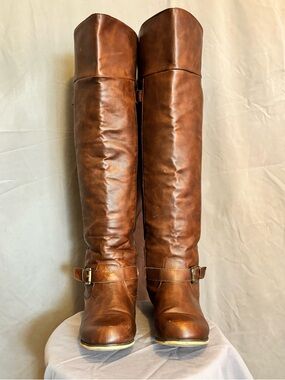Tall Brown Leather Riding Boots